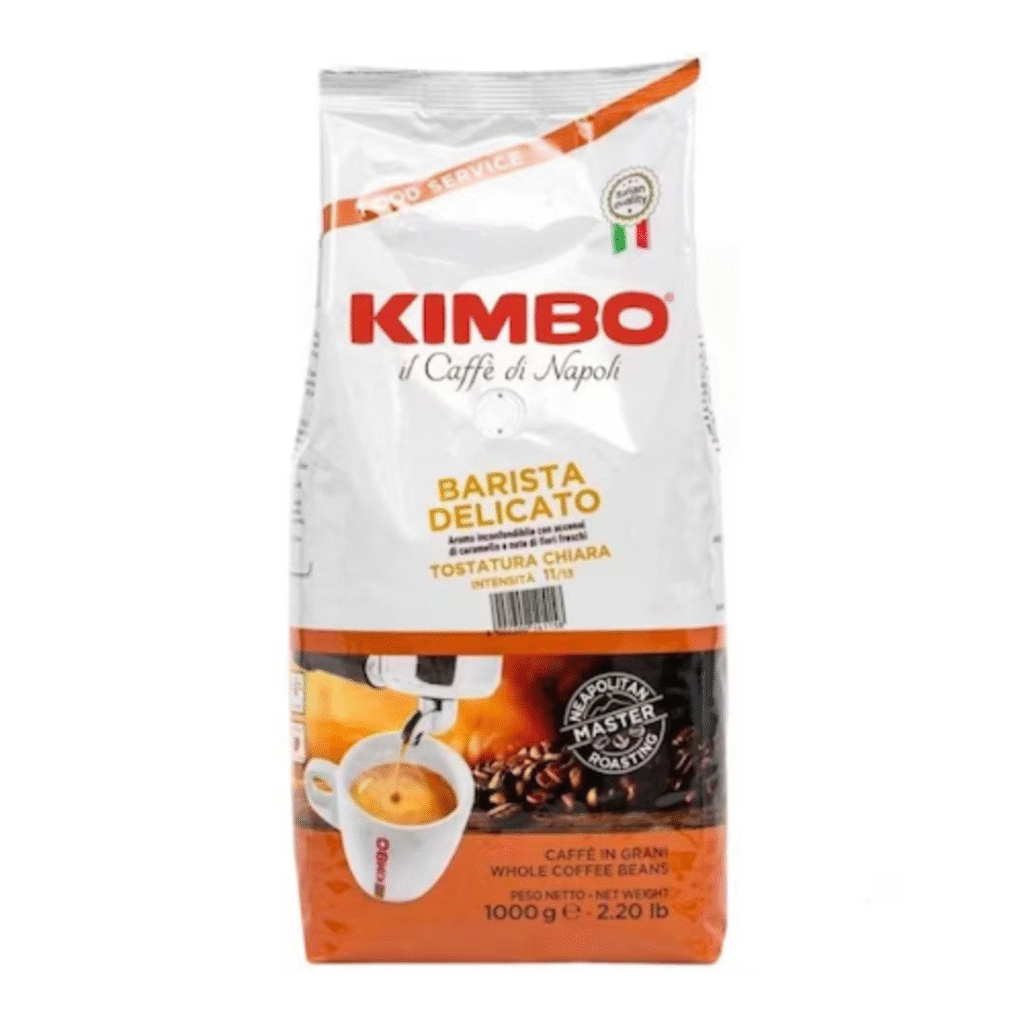 Пакет Кафе На Зърна Kimbo Barista Delicato 1 кг с лого и етикет