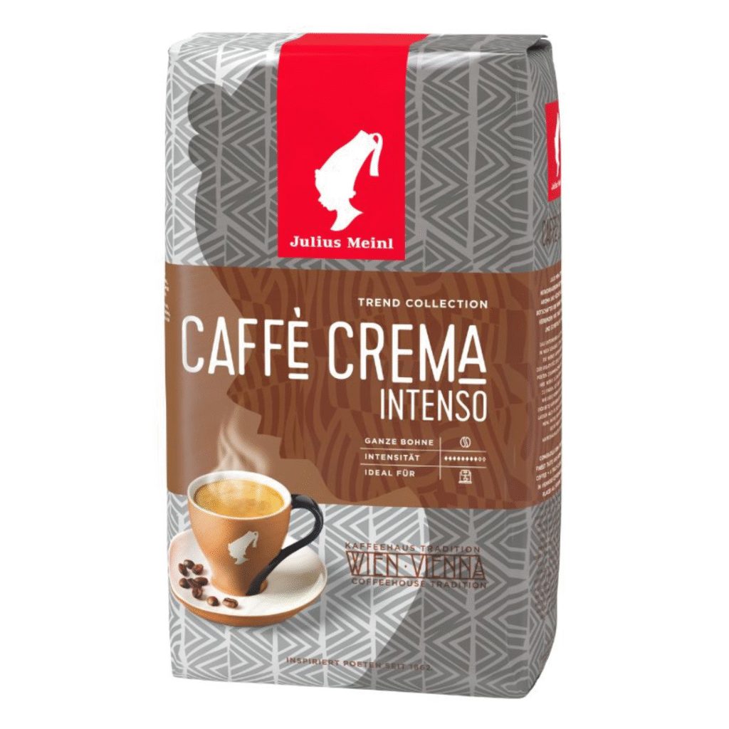 Пакет Кафе На Зърна Julius Meinl Тренд Колекшън Кафе Крем Интенс 1 кг с лого и етикет