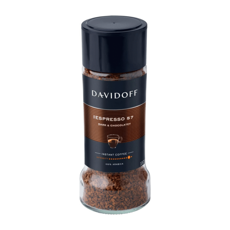 Стъклен буркан с разтворимо кафе Davidoff Еспресо 57 100 г с етикет