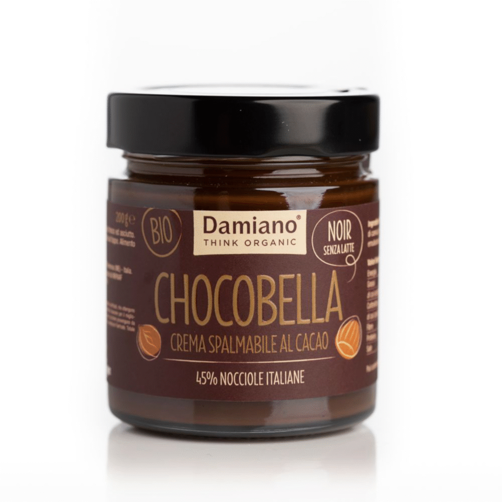 Буркан био лешников крем Damiano Chocobella 200 г с етикет и лешници