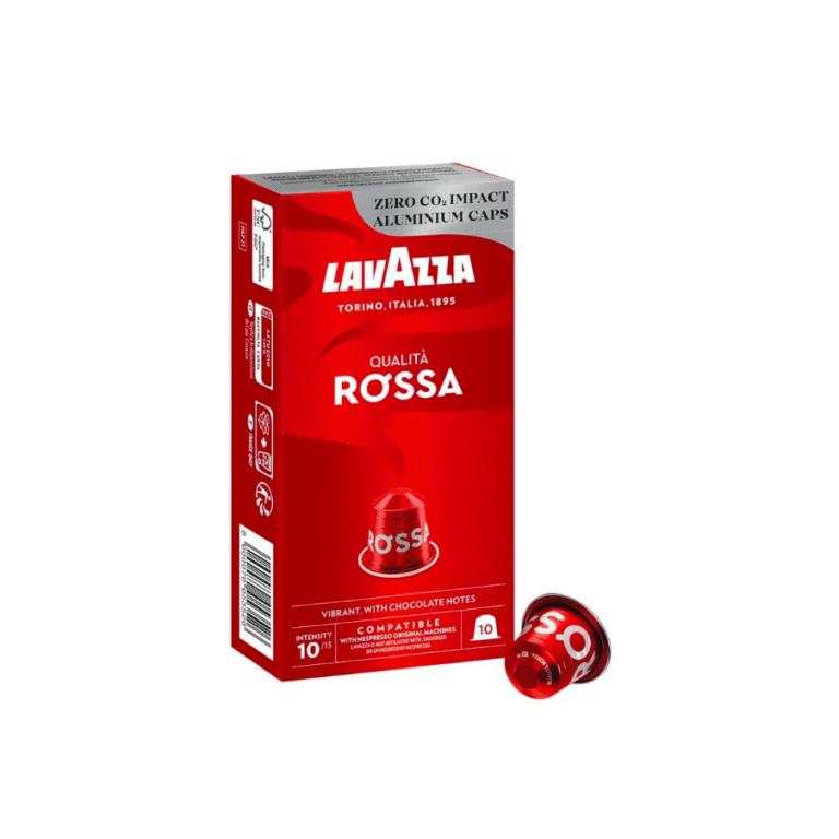 Кутия с 10 Nespresso‑съвместими алуминиеви капсули Lavazza Qualità Rossa