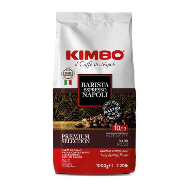Пакет кафе на зърна Kimbo Napoli 1 кг – професионален еспресо бленд за бариста.