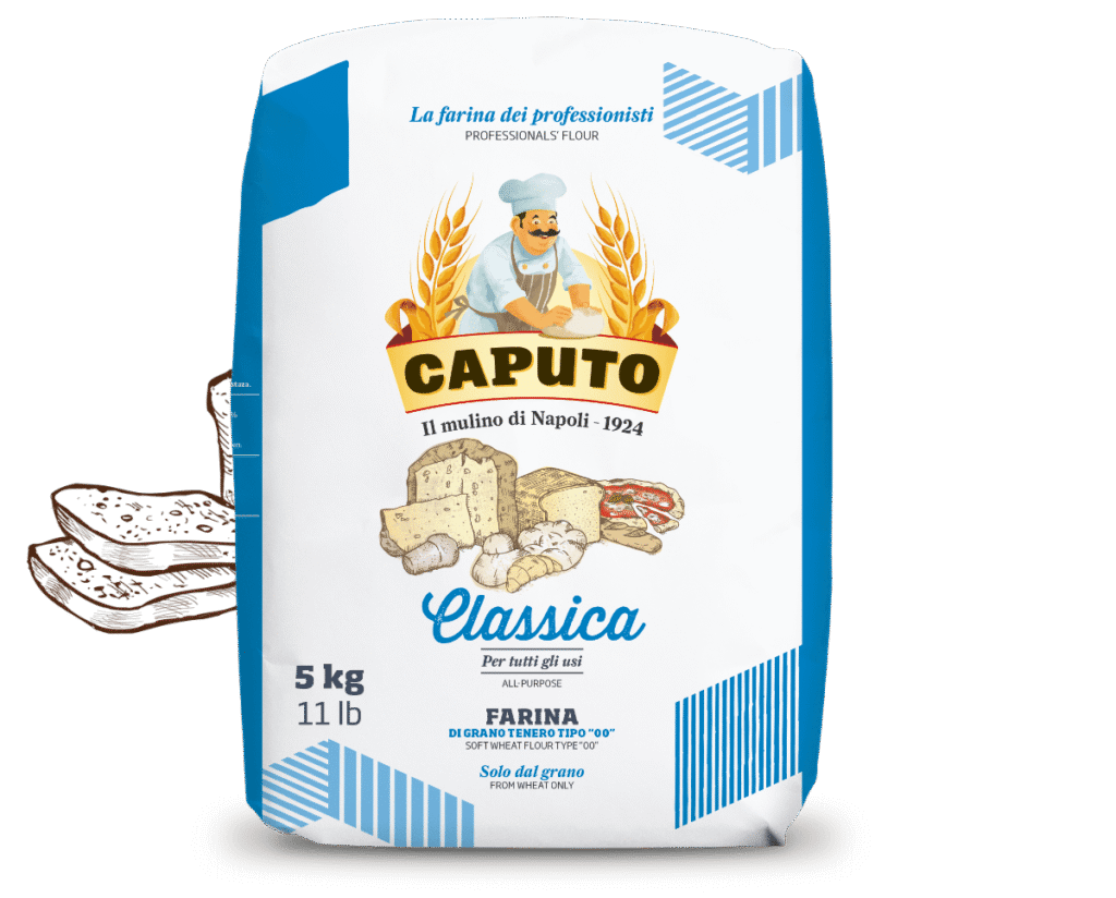 Caputo Брашно Classica Тип 00 – 5 кг: Италианско брашно за хляб, пица и сладкиши с дълга ферментация.