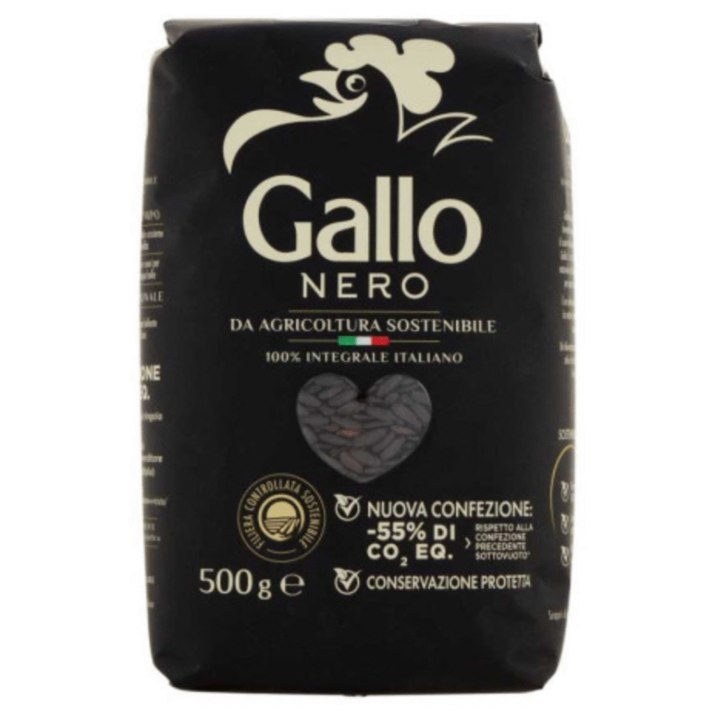 Опаковка пълнозърнест черен ориз Gallo Venere 500 г – целозърнест черен ориз от Италия