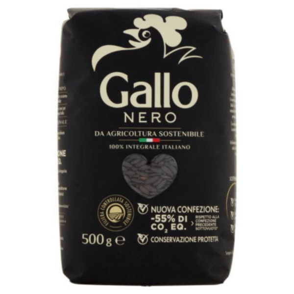 Опаковка пълнозърнест черен ориз Gallo Venere 500 г – целозърнест черен ориз от Италия