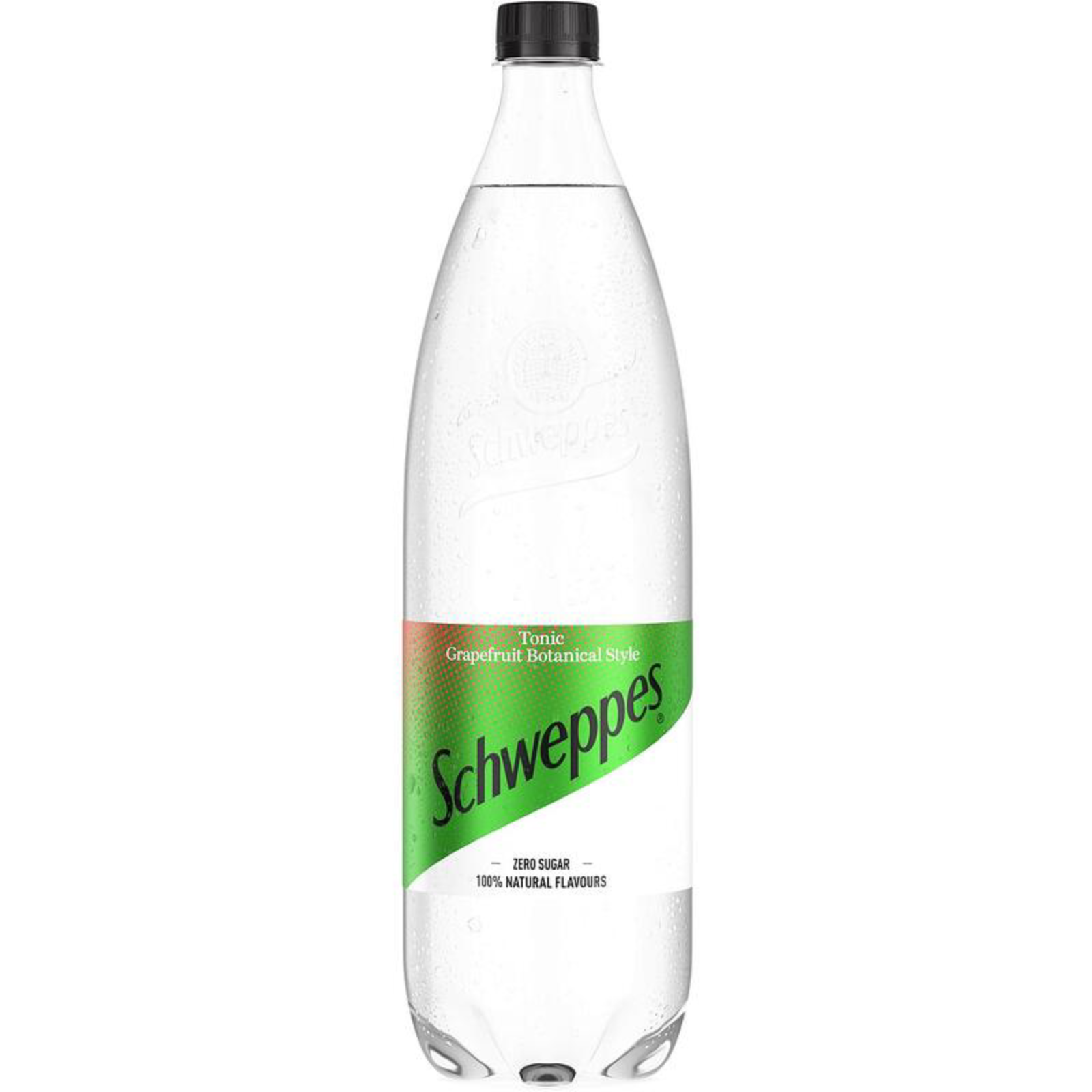 2071.png Пластмасова бутилка Schweppes Тоник Зиро Ботаникал 1,25 л – газирана напитка без захар с билков вкус.