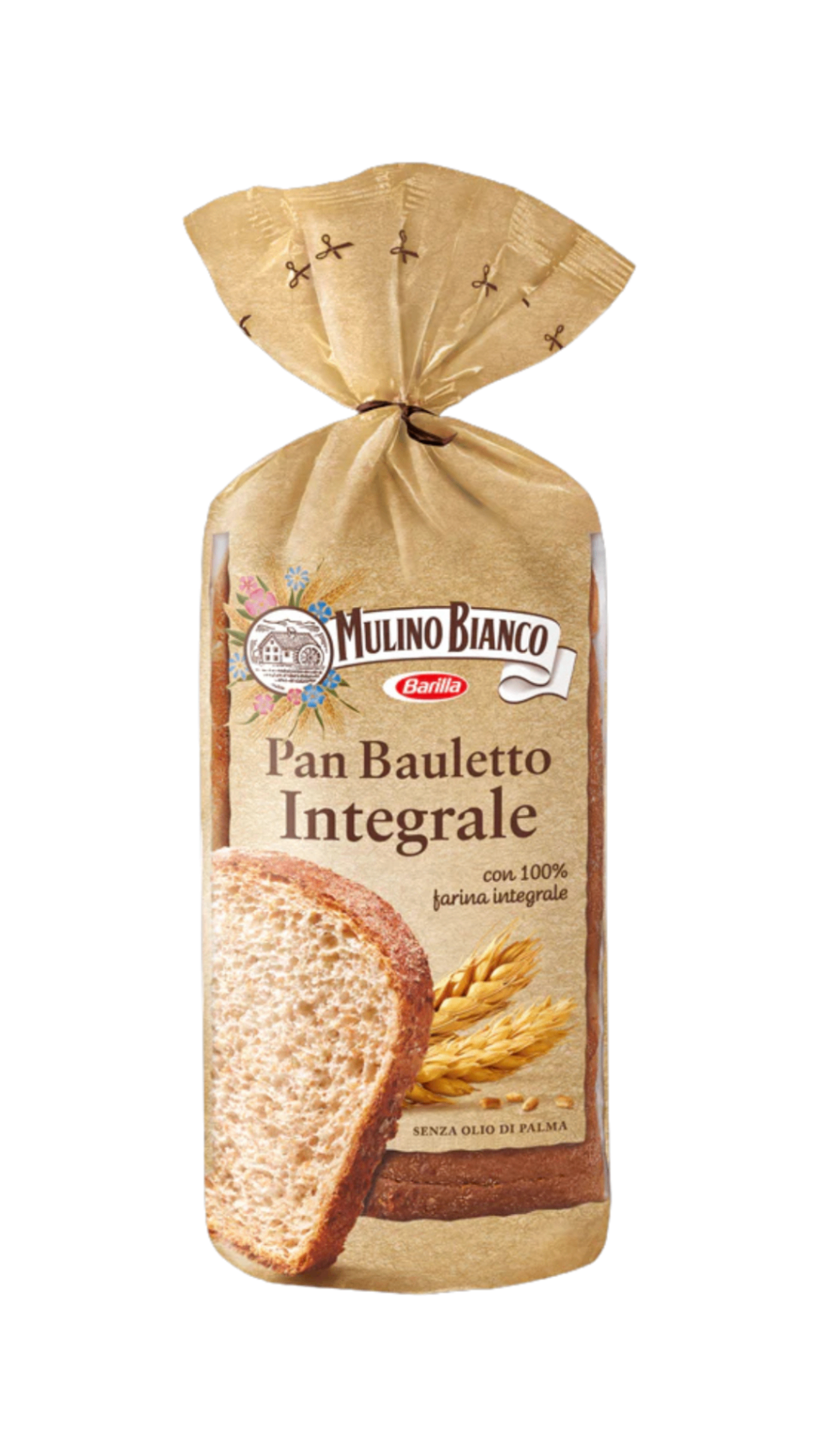 2691.png Опаковка пълнозърнест хляб Mulino Bianco 400 г – италиански хляб, богат на фибри.