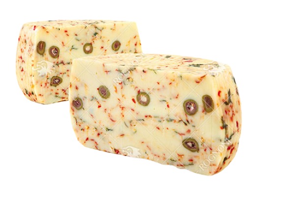 320051 Питка сицилианско овче сирене Фантазия с видими маслини и люти чушки