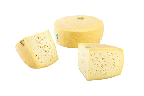 Сирене Asiago DOP – хубаво парче със светло жълта, еластична текстура и тънка естествена коричка.