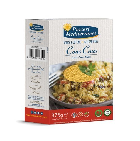 Безглутенов царевичен кускус Piaceri – 375 г в прозрачна опаковка
