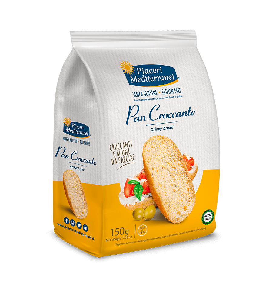 3840.png Безглутенов хрупкав хляб Piaceri – 150 г, тънки златисти филийки в опаковка