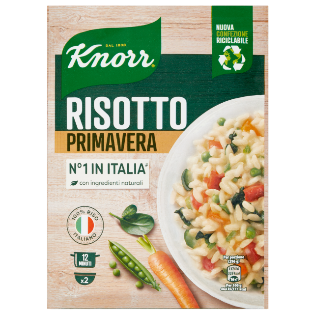 430000.png Опаковка на Knorr Ризото Primavera 175 г – лесно и вкусно ястие с италиански ориз и зеленчуци.