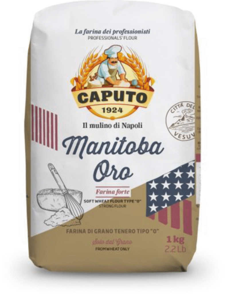 Опаковка брашно Caputo Манитоба 1 кг с изчистен дизайн и логото на производителя.