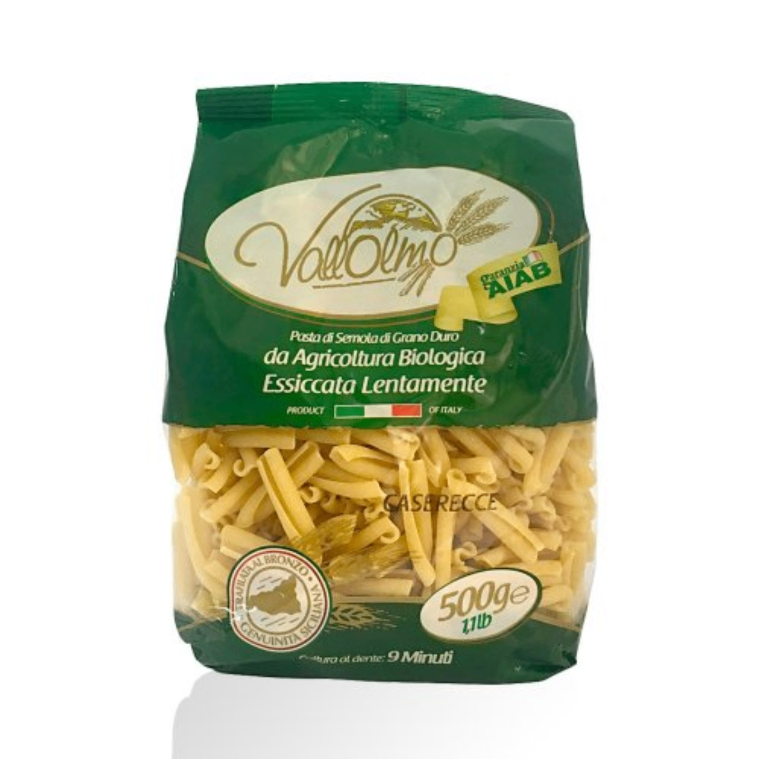 440173.png Опаковка био паста Vallolmo Казерече 500 г с екологичен дизайн.