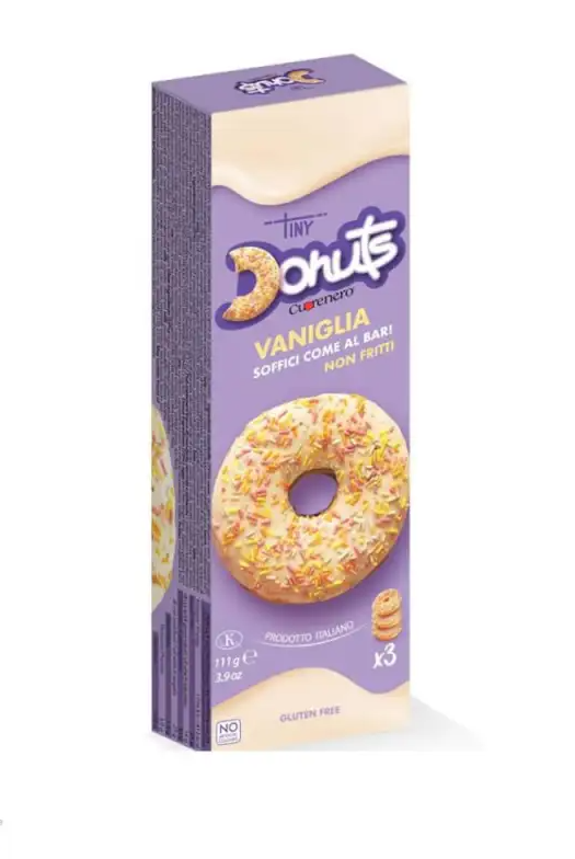 Ванилова безглутенова поничка Tiny Donuts в опаковка от 111 г – мека, ароматна и подходяща за всеки.