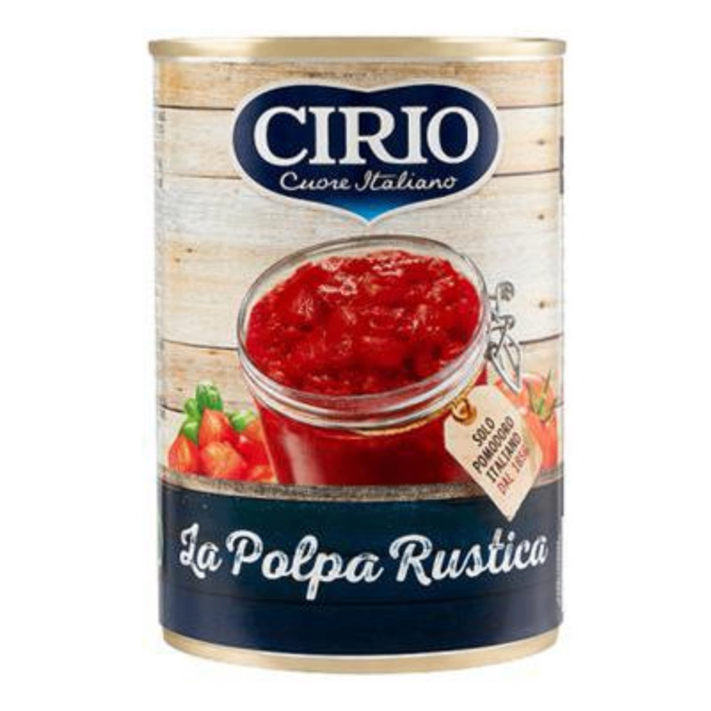 460047.png Тройна опаковка белени домати Cirio 3x400 г – класическа италианска консерва с червен етикет и златисти акценти.