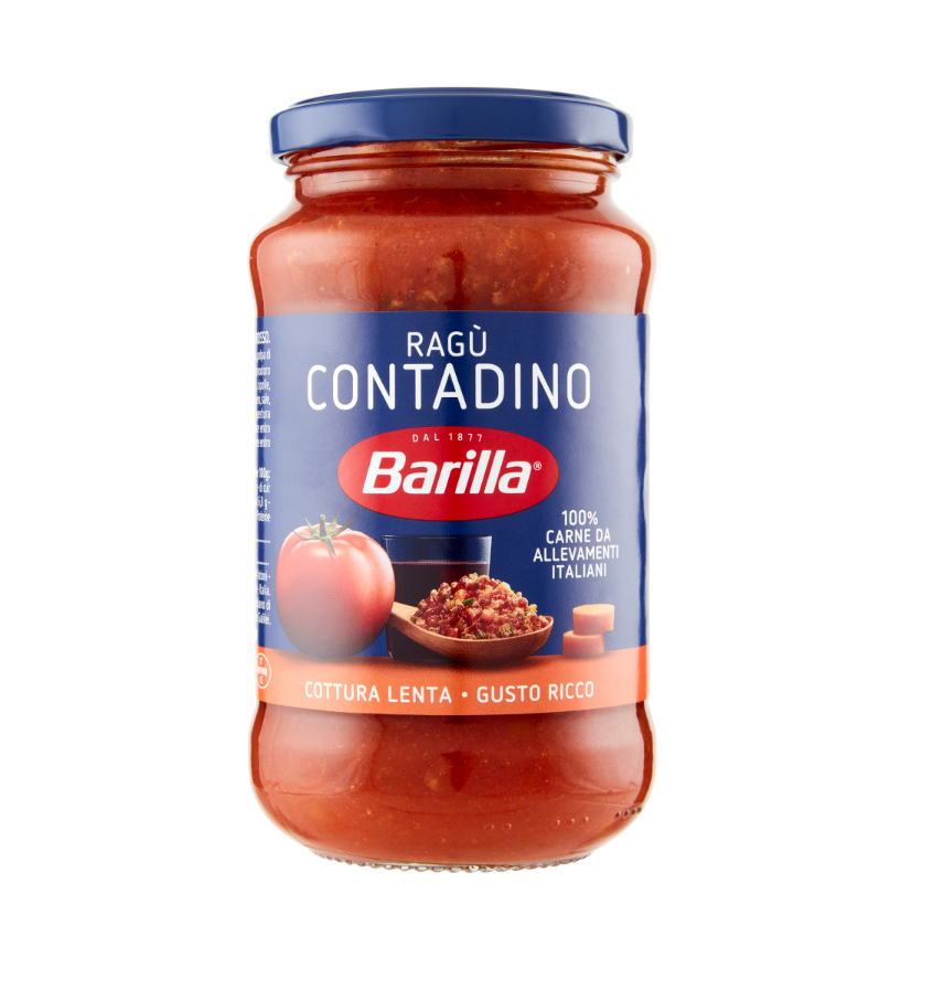 460192.png Буркан Barilla Сос за Паста по Селски 400 г – доматен сос с подправки на бял фон