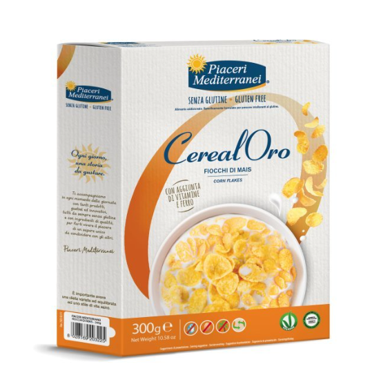 Безглутенов корнфлейкс Piaceri – 300 г, хрупкава златиста закуска