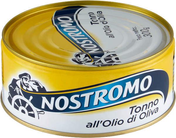 Консерва Nostromo риба тон в зехтин 300 г с изображение на риба тон и зехтин.