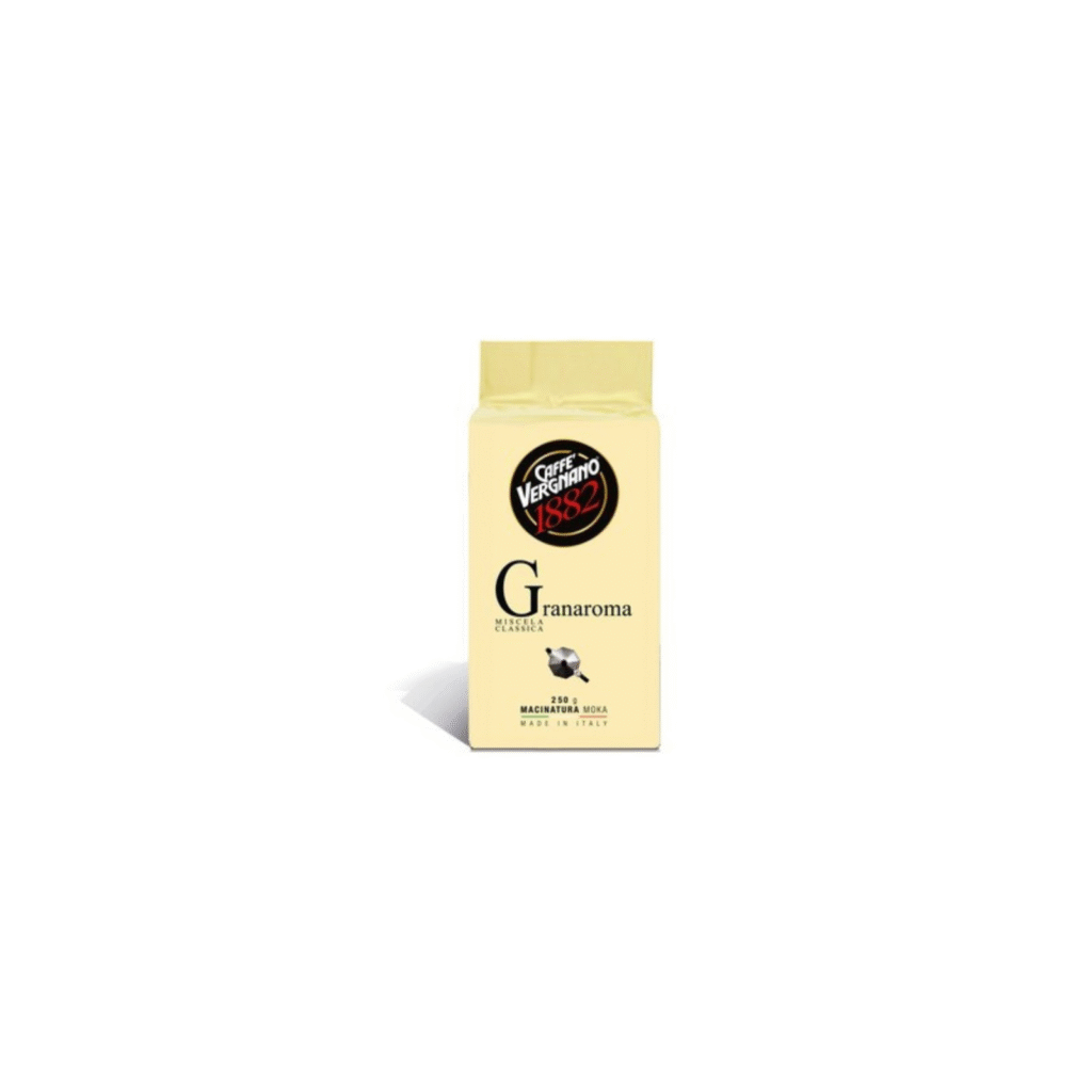 Опаковка мляно кафе Vergnano Gran Aroma 250 г с наситен аромат