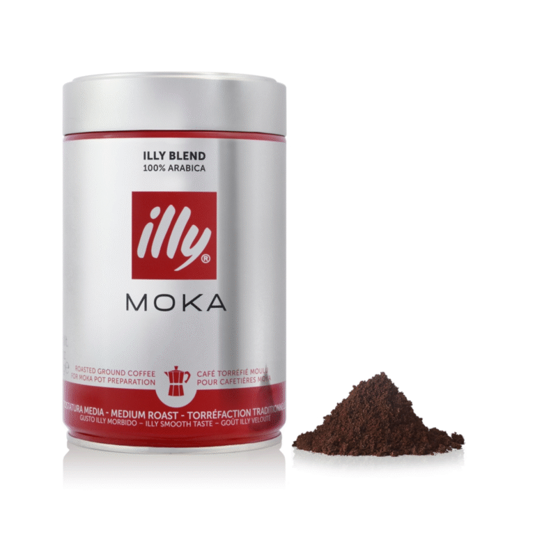 Опаковка мляно кафе Illy Moka Classico 250 г – арабика с тъмно изпичане и наситен аромат