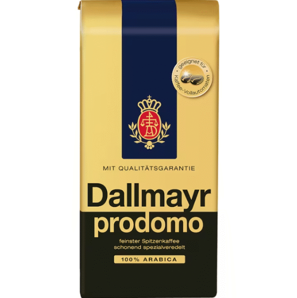 Опаковка с 500 г кафе на зърна Dallmayr Prodomo