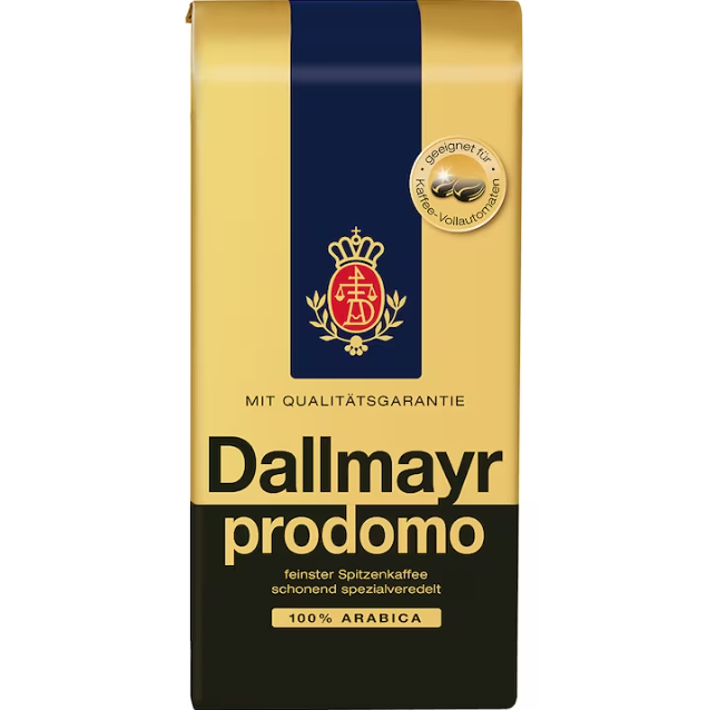 Опаковка с 500 г кафе на зърна Dallmayr Prodomo