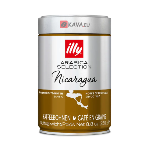 Опаковка 250 г кафе Illy Monoarabica Nicaragua на зърна с деликатен аромат