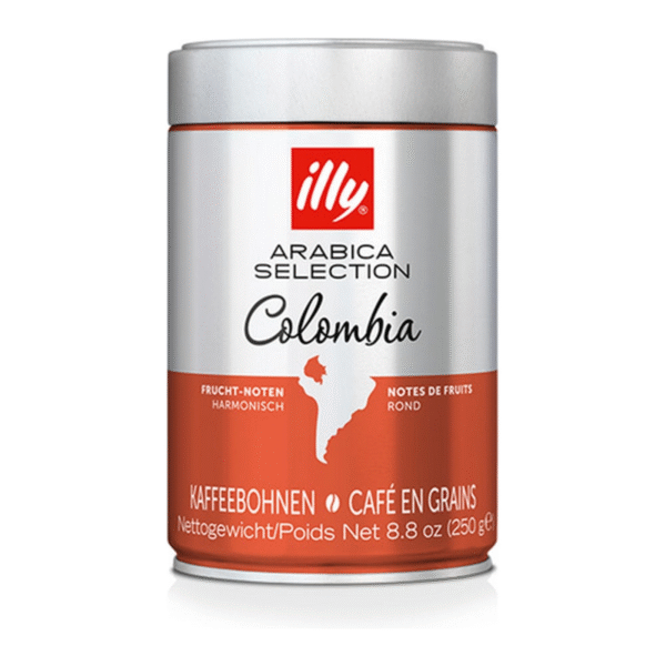 Опаковка 250 г кафе Illy Monoarabica Colombia на зърна с изискан аромат