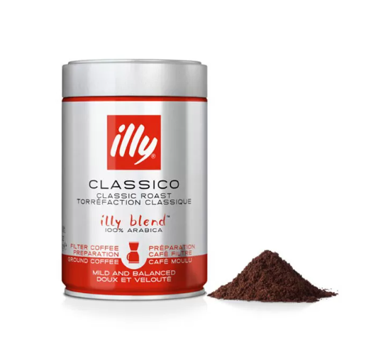 Опаковка мляно кафе Illy Caffe Filtro 250 г – средно изпечено с мек аромат