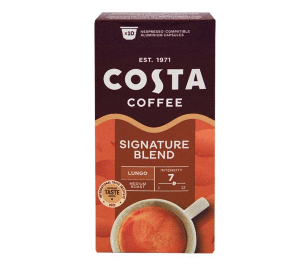 Опаковка кафе капсули Costa Signature Blend Lungo за Nespresso 10 бр
