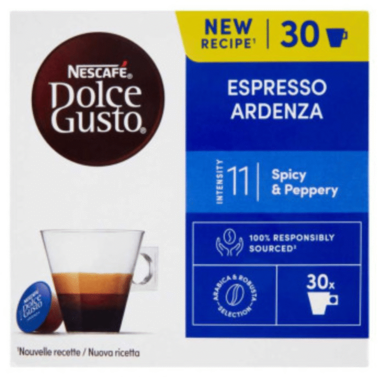 Кутия с 30 кафе капсули Nescafé Dolce Gusto Espresso Ardenza – силно кафе, ниво 11