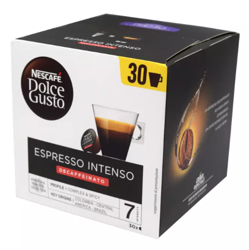Кутия с 30 кафе капсули Nescafé Dolce Gusto Espresso Decaff – безкофеиново еспресо