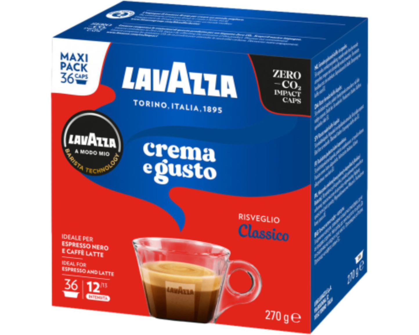5150.png Кутия с 36 кафе капсули Lavazza A Modo Mio Crema e Gusto Classico – силно и кремообразно еспресо