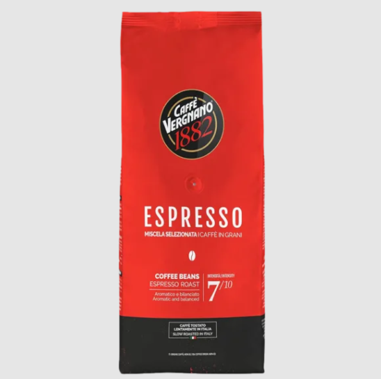 Пакет кафе на зърна Vergnano Espresso 1 кг – класическо италианско еспресо с плътен вкус