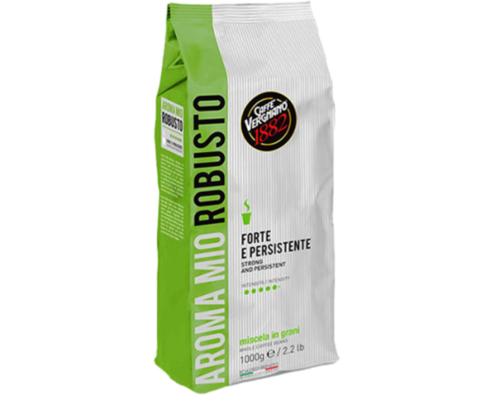 5156.png Пакет кафе на зърна Vergnano Aroma Mio Robusto 1 кг – интензивно робуста кафе с плътна crema