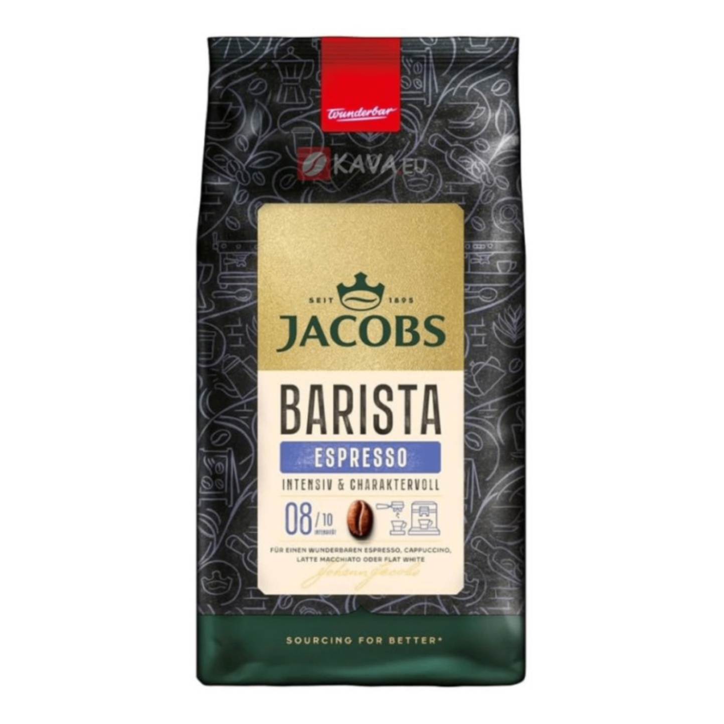 5161.png Пакет кафе на зърна Jacobs Barista Espresso 1 кг с черен етикет и златисти акценти