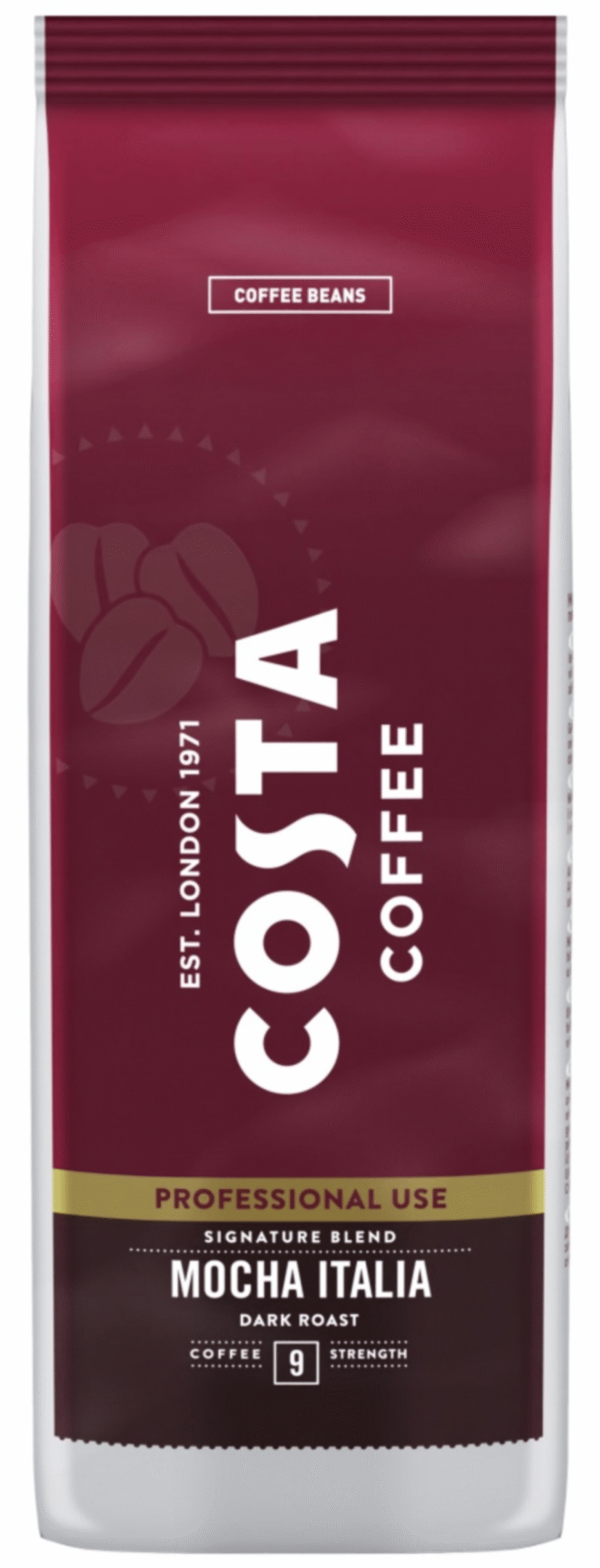 Пакет с 1 кг тъмно изпечено кафе на зърна Costa Signature Mocha Italia Dark