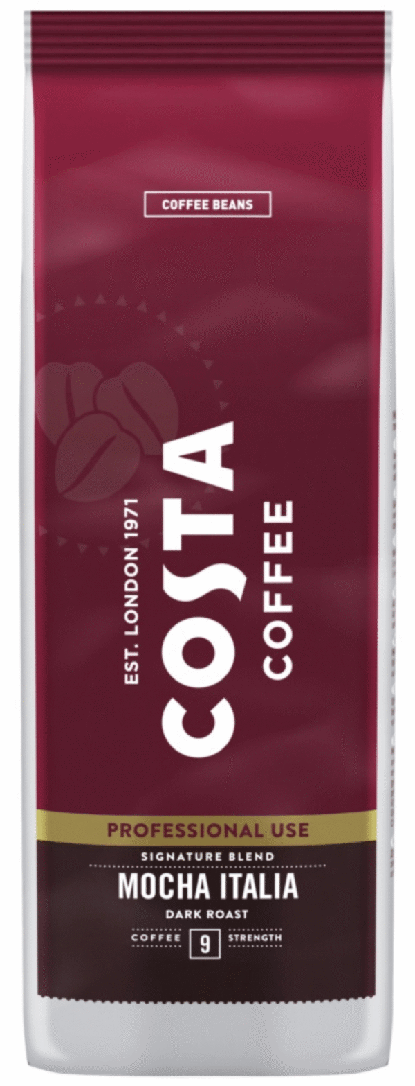 Пакет с 1 кг тъмно изпечено кафе на зърна Costa Signature Mocha Italia Dark