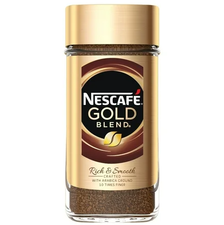 Стъклен буркан разтворимо кафе Nescafe Gold 200g с луксозен златен етикет