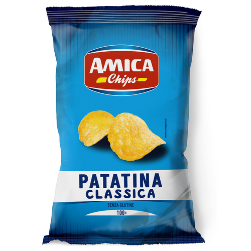 Пакет Amica Chips Класик със сол 100 г – хрупкав чипс с италиански произход