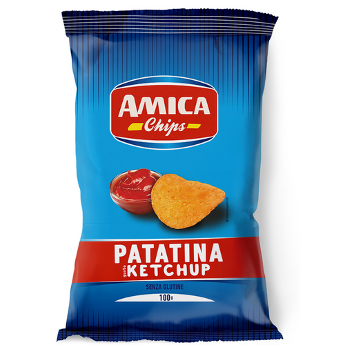 Пакет Amica Chips Кетчуп 100 г – хрупкав чипс с италиански произход