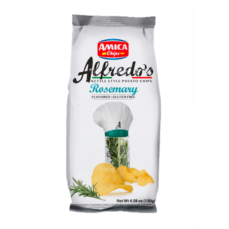 Пакет Amica Alfredo’s Чипс с розмарин 130 г – хрупкави картофени чипсове с натурален аромат на розмарин