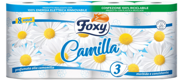 Опаковка Foxy Camilla професионална тоалетна хартия, 3 пласта, 8 ролки.