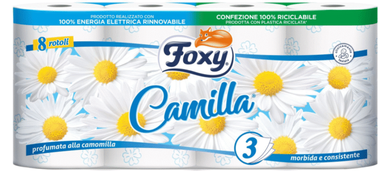 Опаковка Foxy Camilla професионална тоалетна хартия, 3 пласта, 8 ролки.