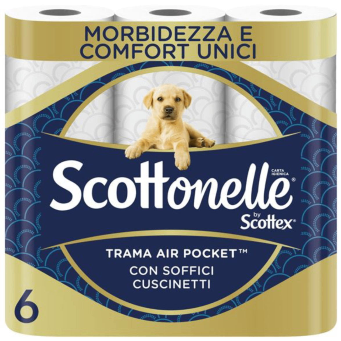 5285.png Тоалетна хартия Scottonelle – 12 бели рула в опаковка, поставени на бял фон.