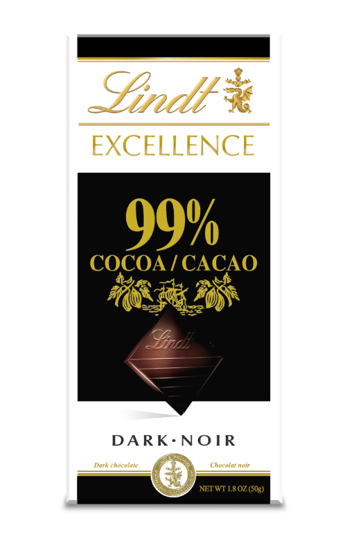 Шоколад Lindt Excellence натурален с 99% какао, тъмна опаковка, 50 г