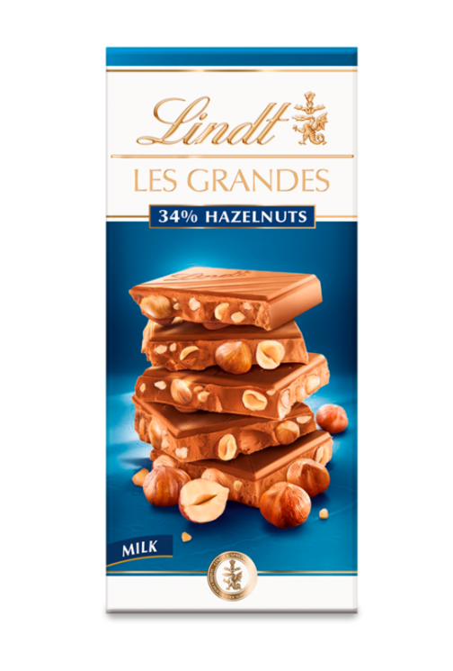 530137.png Lindt Grand млечен шоколад с лешници, опаковка 150 г