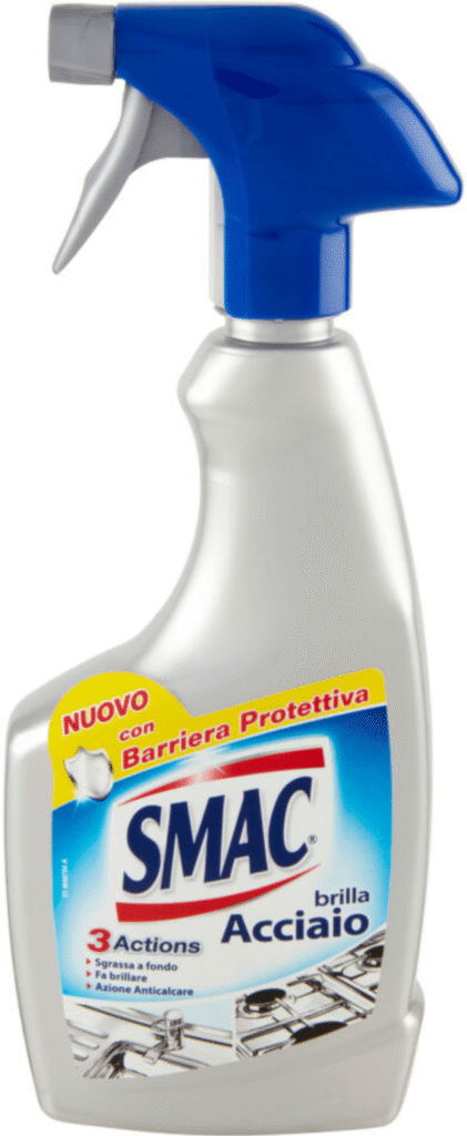 Спрей 520 ml Smac Acciaio за почистване и блясък на инокс и хромирани повърхности