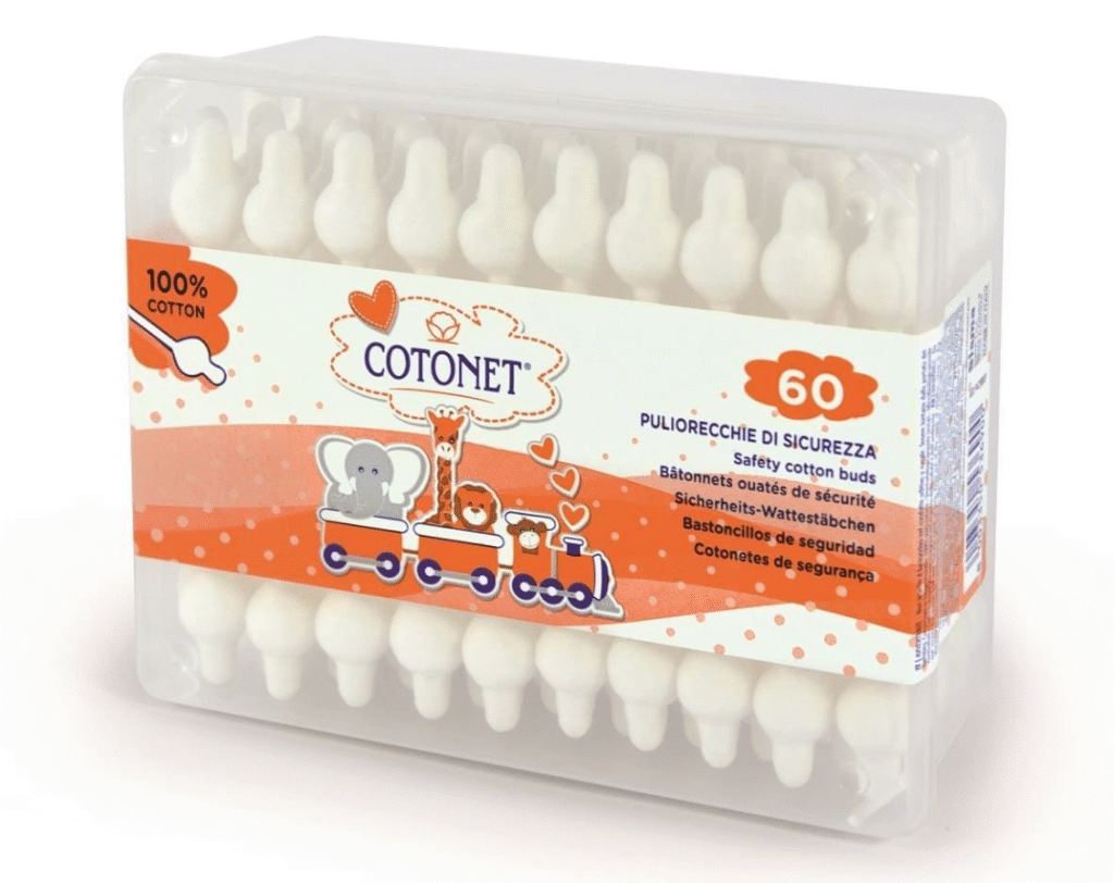 Опаковка с 60 клечки за уши Cotonet Baby Ear Cleaner